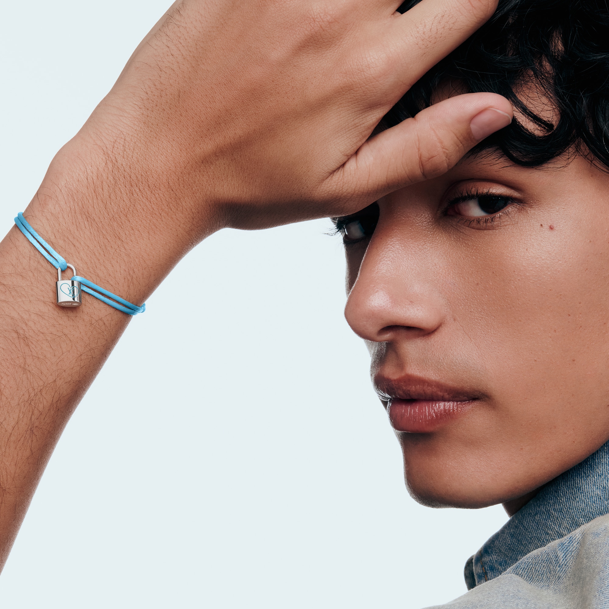 Silver Lockit x Felix Bracelet, Silver, Blue Lacquer and Blue Cord